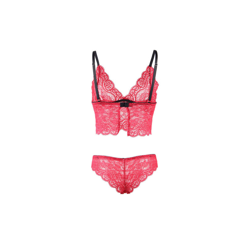 Subblime - 953904 Nachthemd + Höschen Aus Seide Und Spitze Rot L/Xl