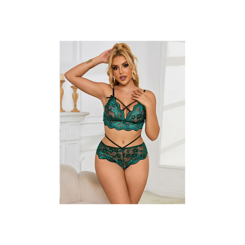 Subblime - 954086 Bh + Höschen Spitze Grün S/M | Vybes.it