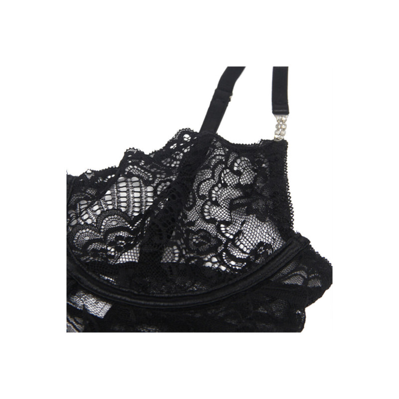 Subblime - 954185 Babydoll De Encaje Con Tirantes Ajustables Negro