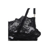 Subblime - 954185 Babydoll De Encaje Con Tirantes Ajustables Negro