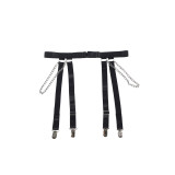 Subblime - 954260 Body Avec Chaînes + Porte - Jarretelles Noir S/M