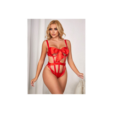 Subblime - 954475 Body Sexy Ajouré Avec Noeud Rouge L/Xl | Vybes.it