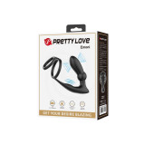Pretty Love - Anneau Pénis Emoni + Plug Anal 12 Vibrations Noir |