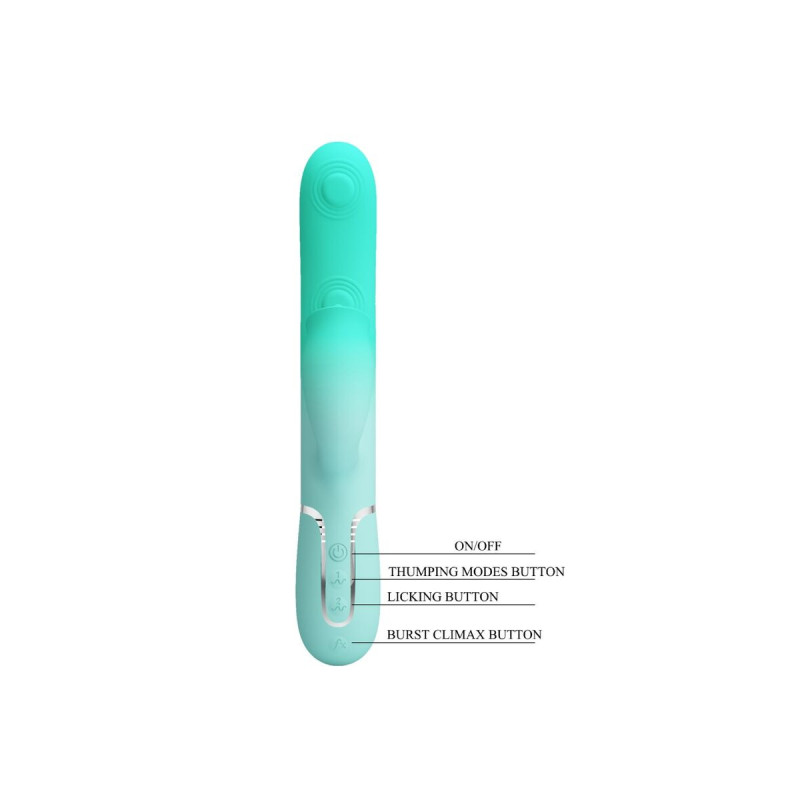 Pretty Love - Gigi Multifunktions - Rabbit - Vibrator Aquagrün |