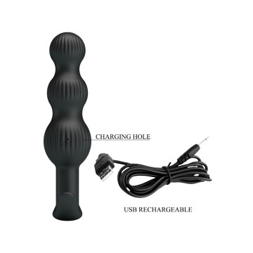 Pretty Love - Sidney Vibrador Anal 10 Vibraciones Negro | Vybes.it