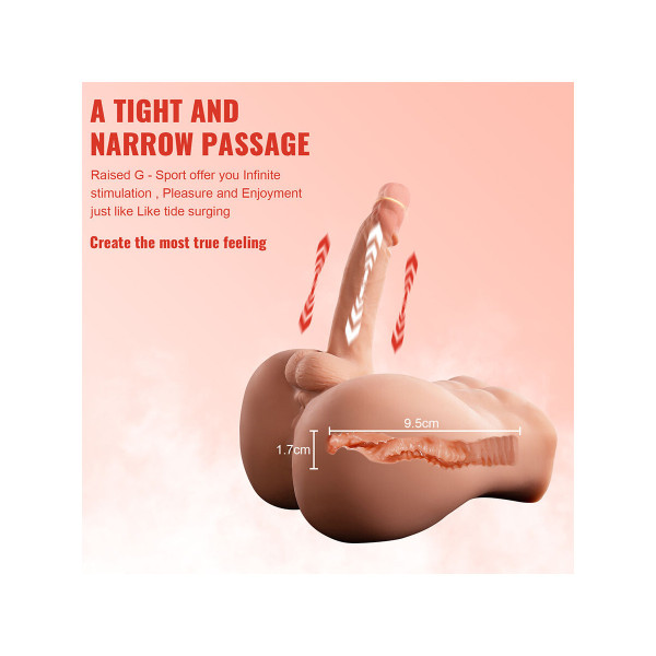XISE - BERTLETT DILDO ASS MASTURBADOR DILDO Y ANO REALÍSTICO POSICIÓN FRONTAL CON THRUSTING 18 CM