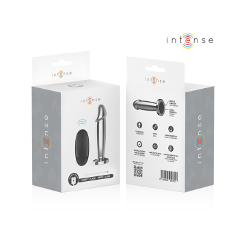 Intense - Plug Anal 10 Vibraciones Metal En Forma De Dildo Con
