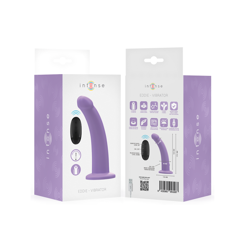 Intense - Eddie Vibrateur 17,5 Cm 10 Vibrations Violet Télécommande