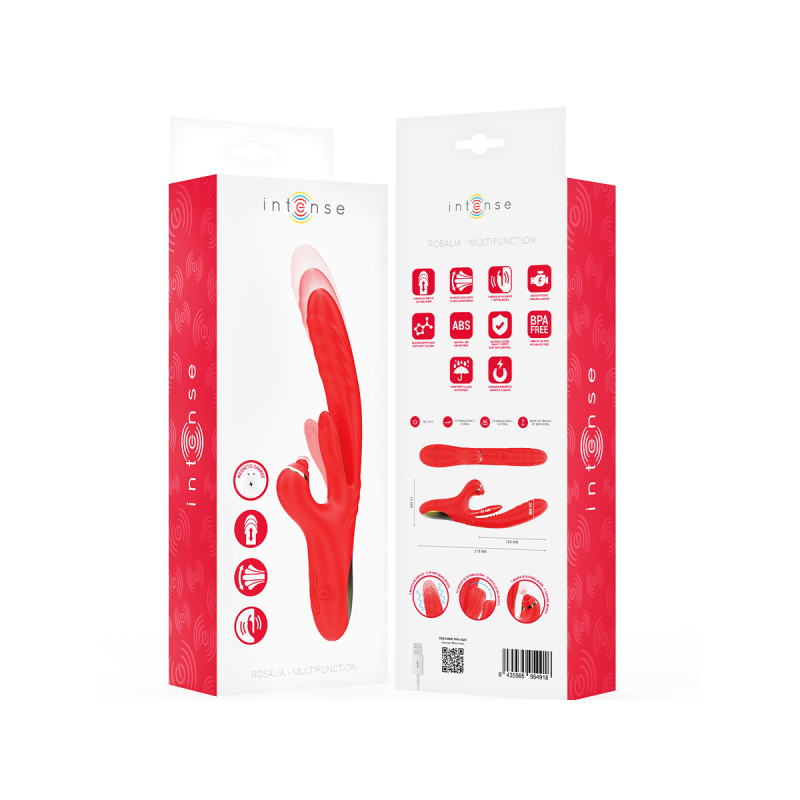 Intense - Rosalia Vibrador Multifunción 3 En 1 Rojo | Vybes.it