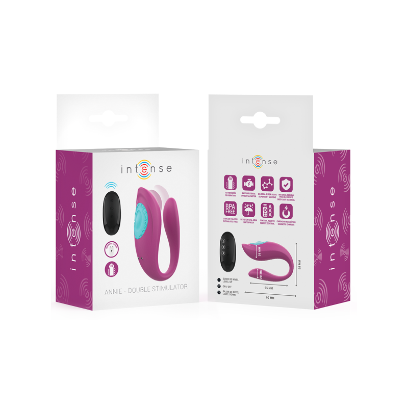Intense - Annie Estimulador & Vibrador Forma De U Morado Control
