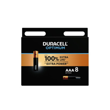 DURACELL - BATTERIA ALCALINA OPTIMUM AAA LR03 8 UNIT - Batterie alcal…