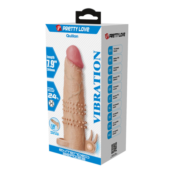 PRETTY LOVE - QUILLON FUNDA PARA PENE CON ESTIMULADOR DE CLÍTORIS Y VIBRACIÓN