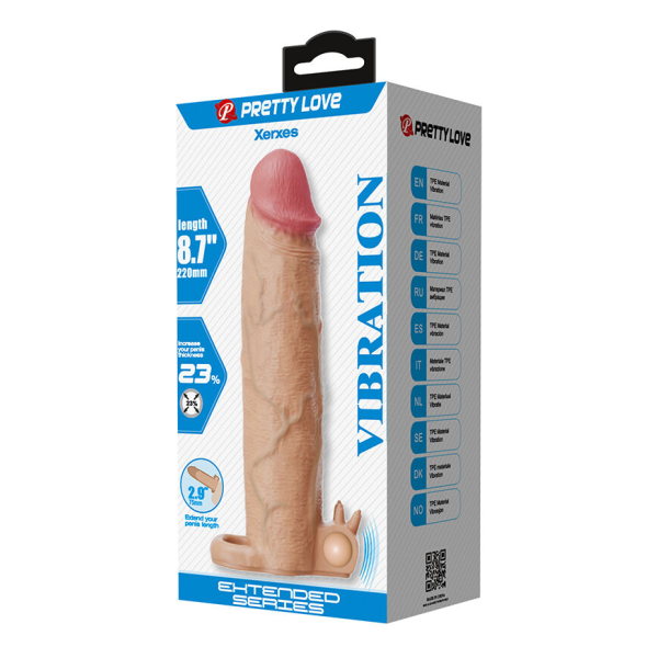 PRETTY LOVE - XERXES FUNDA PARA PENE CON ESTIMULADOR DE CLÍTORIS Y VIBRACIÓN