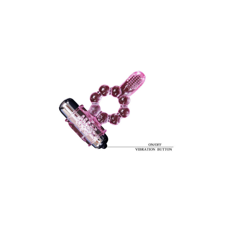 Baile - Anillo Silicona 10 Ritmos Lengua Con Vibración Rosa |