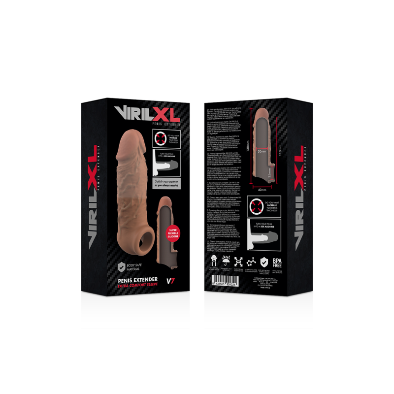 Virilxl - Extensión De Pene Liquid Silicone V7 Marrón | Vybes.it