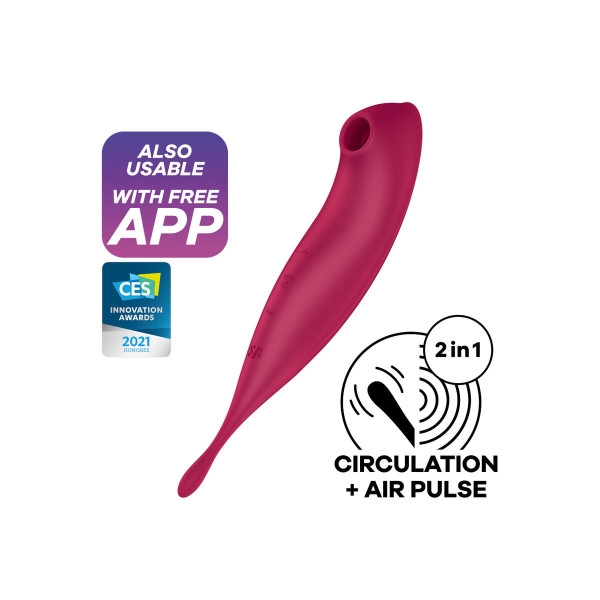 SATISFYER - TWIRLING PRO+ ESTIMULADOR Y VIBRADOR APP ROJO