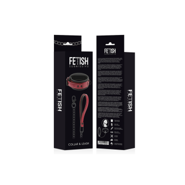 Fetish Submissive Dark Room - Collar Con Cadena Con Forro De