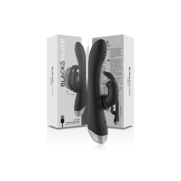 Black&Silver - Dj. Stimulateur De Lapin Rechargeable En Silicone