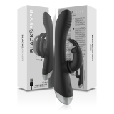 BLACK&SILVER - DJ. ADAM ESTIMULADOR RABBIT SILICONA RECARGABLE NEGRO