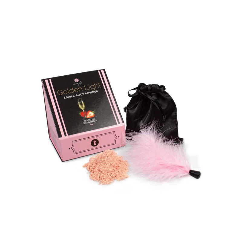 Secretplay - Golden Light Kit Polvos Comestibles Y Pluma Fresas &