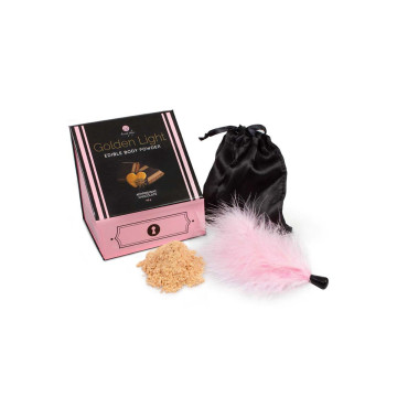 Secretplay - Golden Light Kit Polvos Comestibles Y Pluma Chocolate