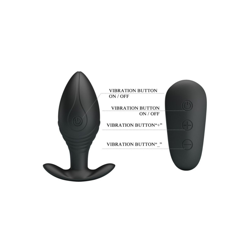 Pretty Love - Regina Plug Anal Vibrador Recargable Negro | Vybes.it