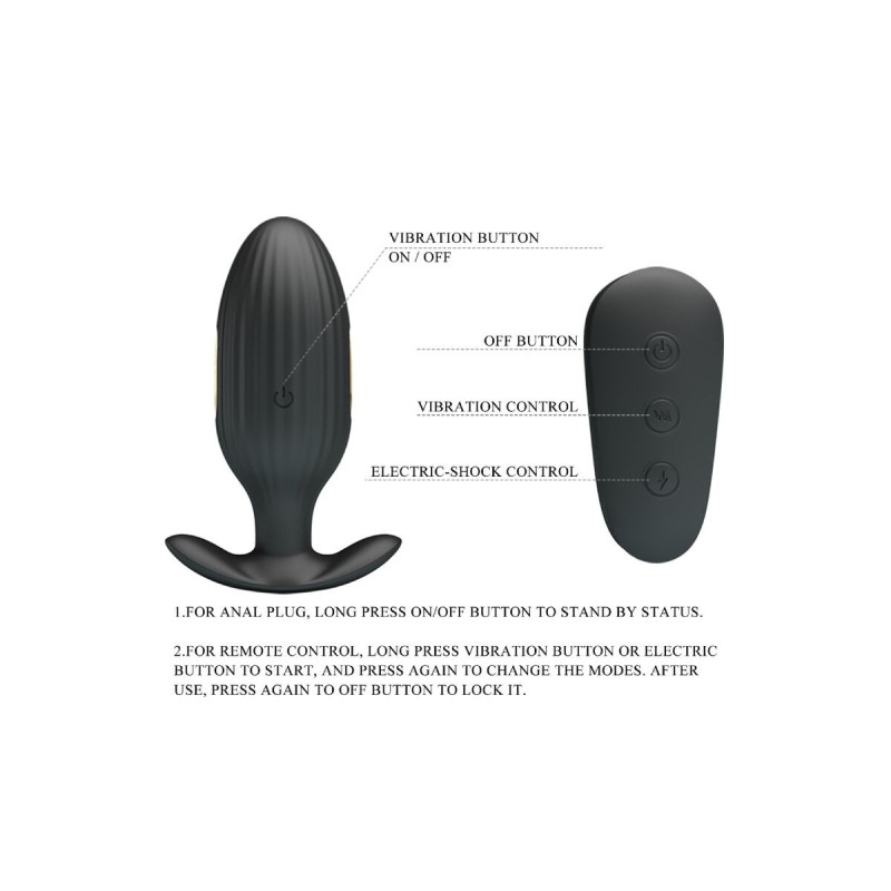 Pretty Love - Kelly Plug Anal Vibrador Recargable Negro | Vybes.it