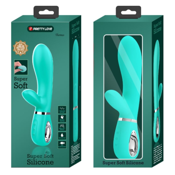 PRETTY LOVE - THOMAS VIBRADOR PUNTO G MULTIFUNCIÓN VERDE AGUA