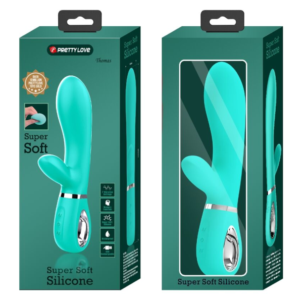 PRETTY LOVE - THOMAS VIBRADOR PUNTO G MULTIFUNCIÓN VERDE AGUA
