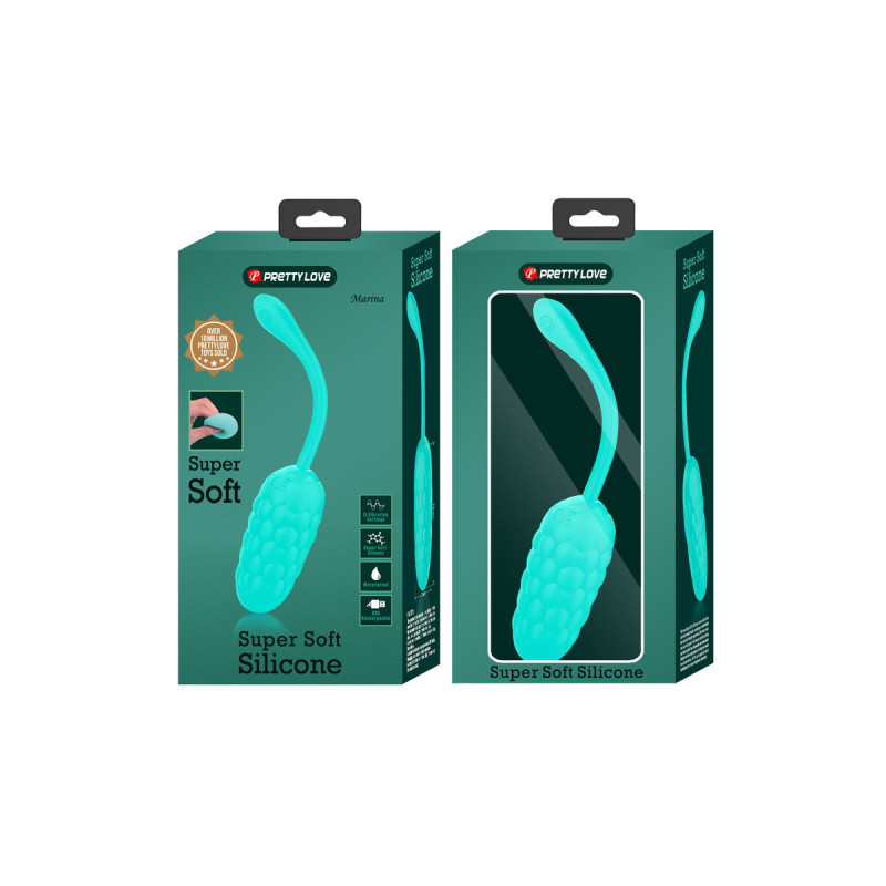 Pretty Love - Huevo Vibrador Con Textura Marina Recargable Verde