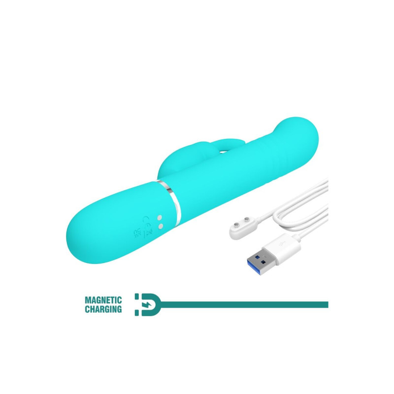 Pretty Love - Vibrador Coale Rabbit Perlas Verde Agua | Vybes.it