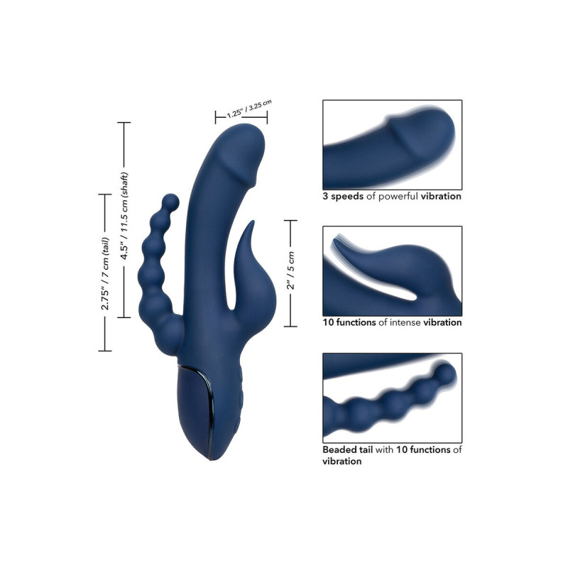 Calexotics - Vibrador Triple Orgasm Azul | Vybes.it