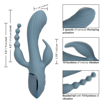 CALEXOTICS - VIBRATORE TRIPLE ECSTASY GRIGIO