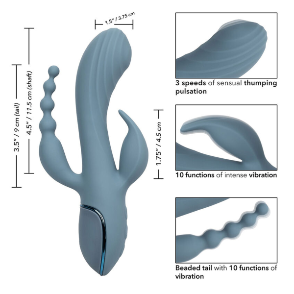 CALEXOTICS - VIBRATORE TRIPLE ECSTASY GRIGIO