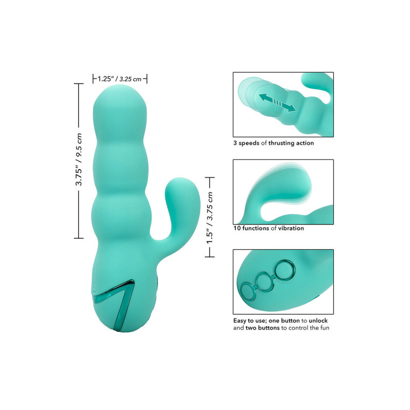 Calexotics - Del Mar Diva Vibrator Rabbir Aqua Green By California