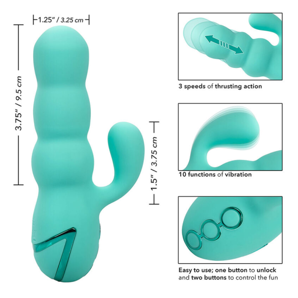 CALEXOTICS - DEL MAR DIVA VIBRATOR RABBIR AQUA GRÜN VON CALIFORNIA DREAMING