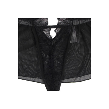 Subblime - Teddy Cuello Halter Espalda Descubierta Encaje Negro