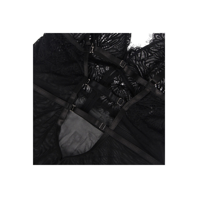 Subblime - Babydoll Con Tirantes Ajustables De Encaje Negro L/Xl |