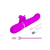 Pretty Love - Vibrador Rabbit Multifunción 4 En 1 Mariposa Fucsia |