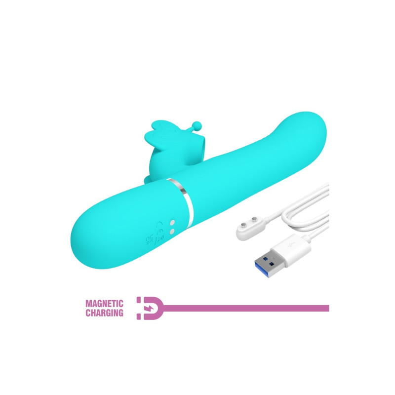 Pretty Love - Vibrador Rabbit Multifunción 4 En 1 Mariposa Verde