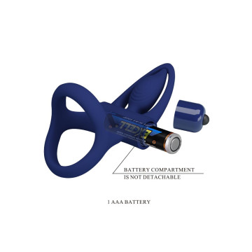 Pretty Love - Mat Doble Anillo Con Vibración & Estimulador Azul |