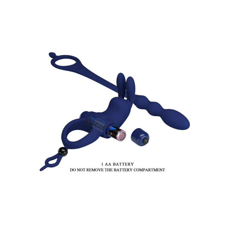 Pretty Love - Ayad Anillo Vibrador Rabbit Con Plug Azul | Vybes.it