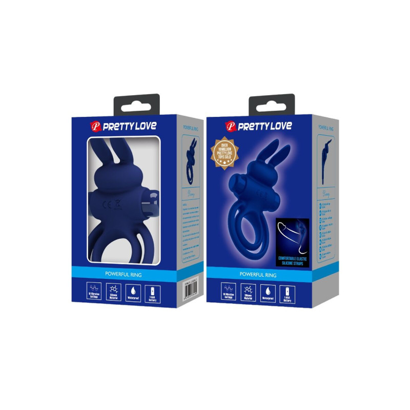 Pretty Love - Darey Doble Anillo Vibrador Rabbit Azul | Vybes.it