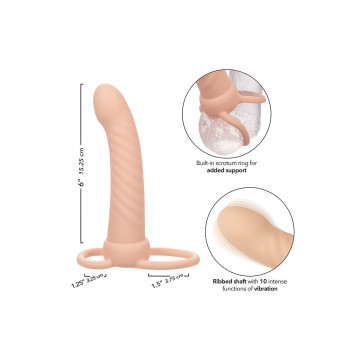 Calexotics - Maxx Double Pénétrateur Nervuré 10 Vibrations Flesh |