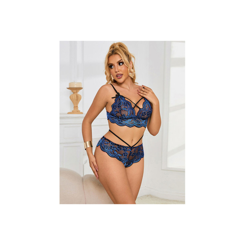 Subblime - 954062 Sujetador + Panties Encaje Azul S/M | Vybes.it