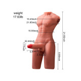 XISE - JASON HALF BODY TORSO REALÍSTICO MASCULINO CON THRUSTING Y VIBRACIÓN 55 CM