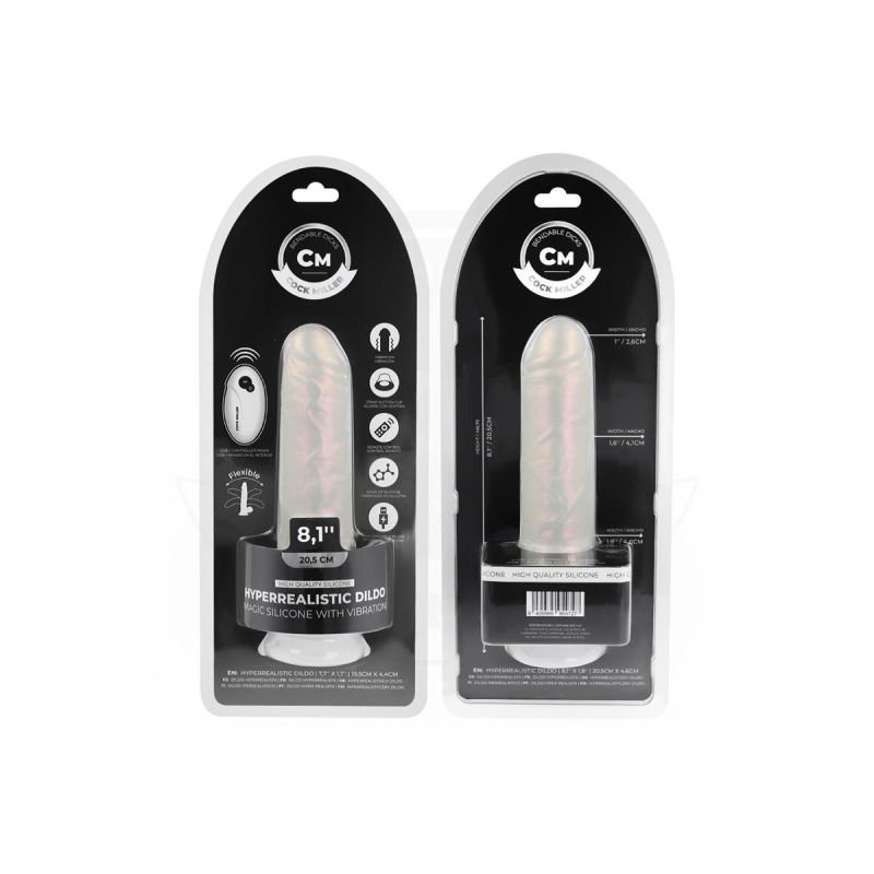 COCK MILLER - DILDO WITH SUCTION CUP, LIGHTS AND VIBRATION WITH REMOT…