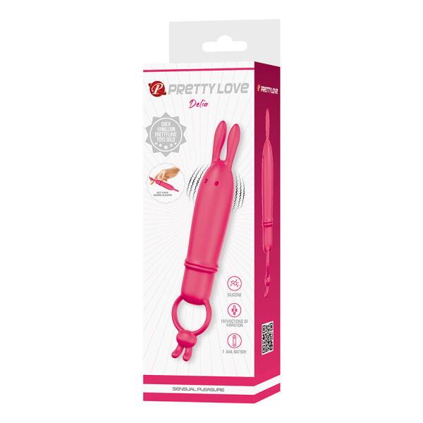 PRETTY LOVE - DELIA VIBRADOR RABBIT CON ANILLO DE SUJECIÓN