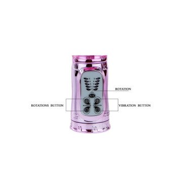 Baile - Vibrador Recargable Con Rotacion Y Estimulador Throbbing