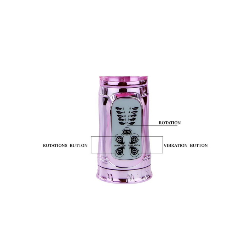 Baile - Vibrador Recargable Con Rotacion Y Estimulador Throbbing